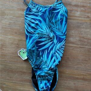 Jolyn Clothing Blue Palm One Piece Swimsuit Brandon 2 Style